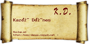 Kazó Dénes névjegykártya